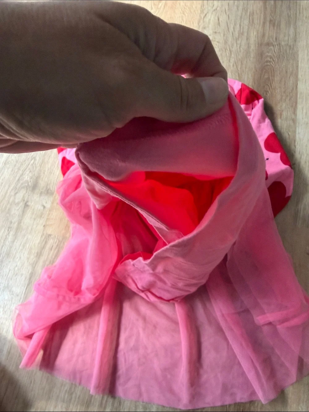 NWOT Carters Valentines Dress Pink Heart Print Tulle Dress Long Sleeves size 6